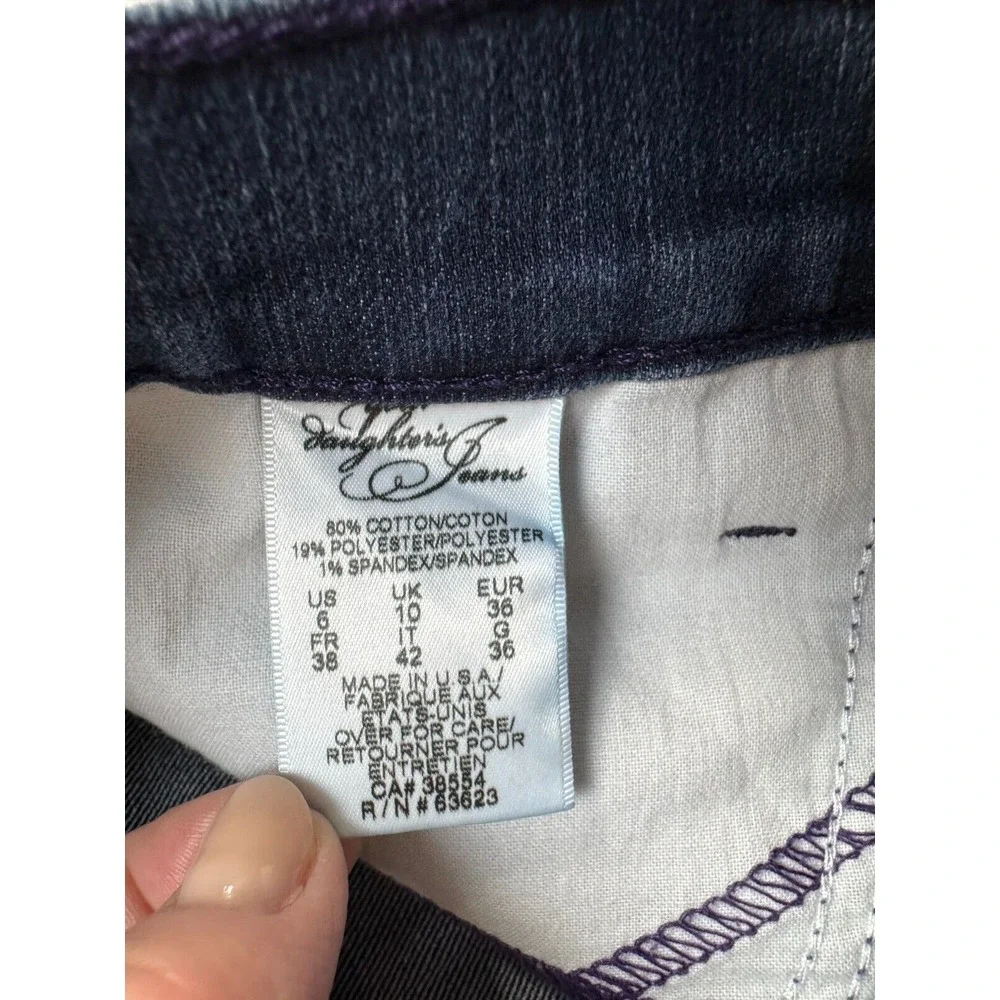 NYDJ Blue Straight Leg Jeans with Embroidered Pockets - Picture 15 of 16